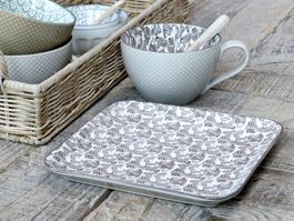 SALE! Teller «Arés», 20 x 20 cm, mokka, Chic Antique