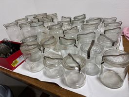 Alte Einmachgläser, Konservengläser, 31 Stk. Basteln, Dekor