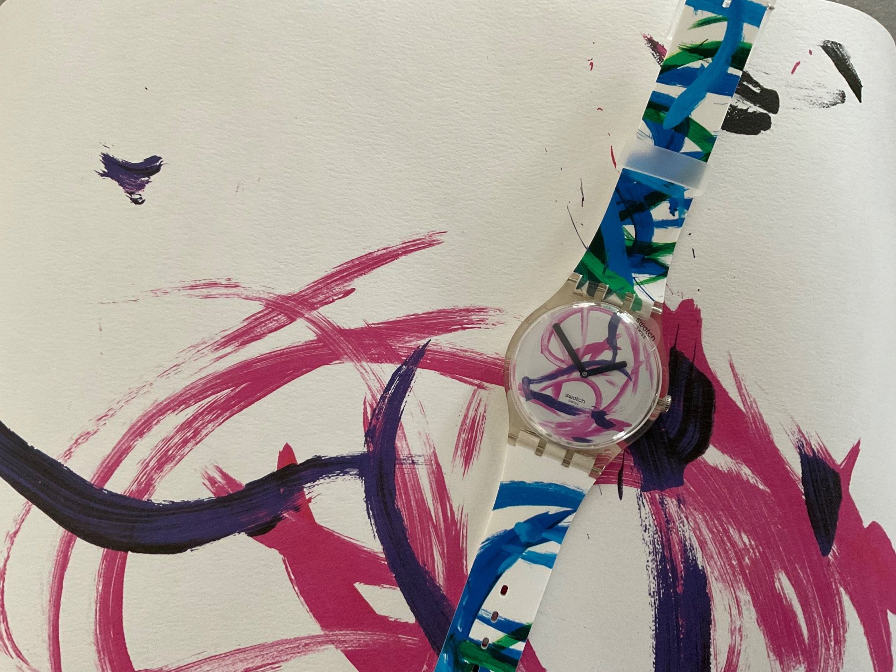 時計 Swatch Flying Pig by MS Pigcasso Pigcasso the Pig Designed This Collectible Swatch Watch