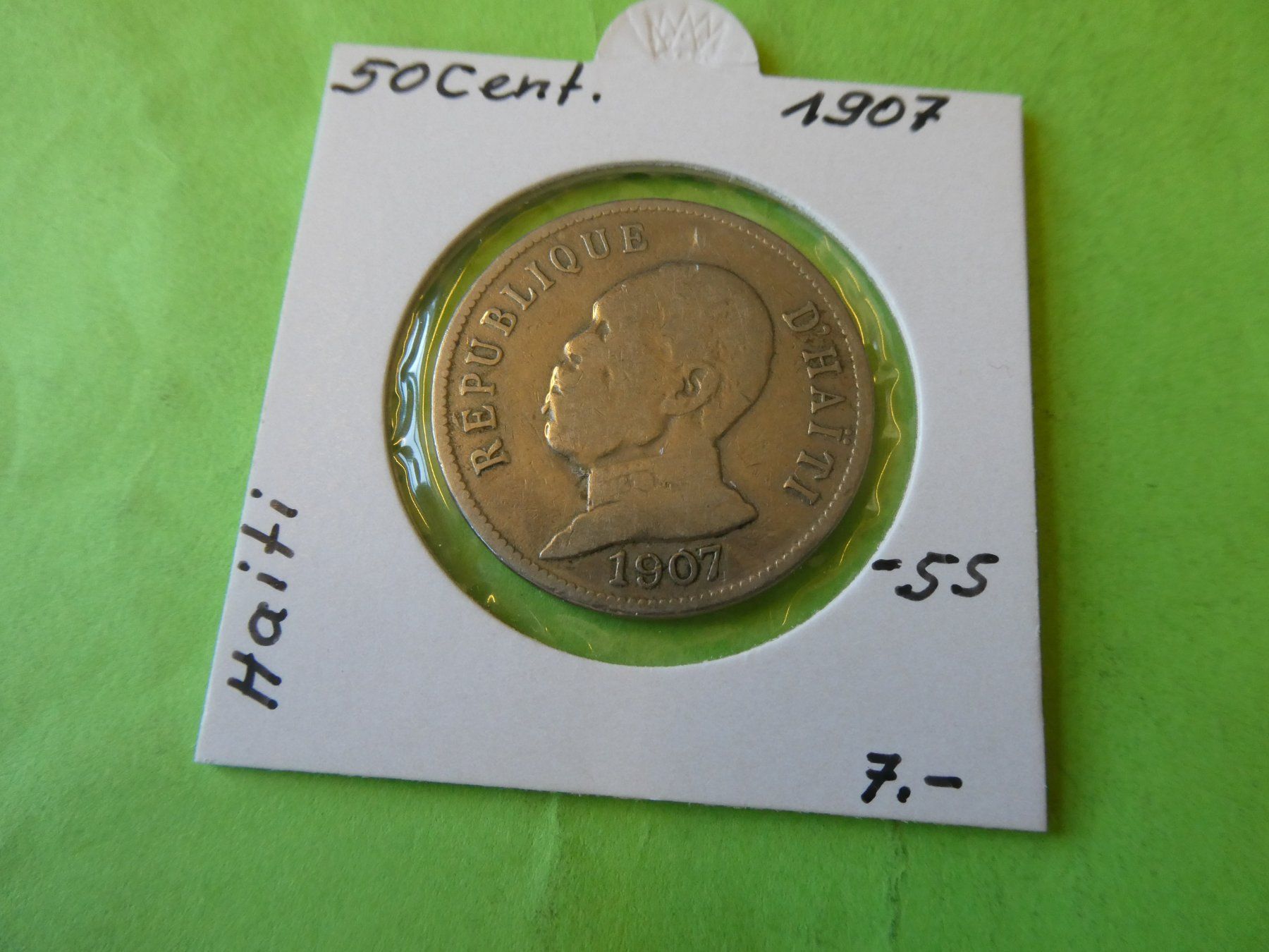 Toutes les monnaies: Haiti 1907, 50 Centimes – D'occasion à Hinterforst par Rohusri