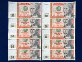 Peru 1987 - 10 x 50 Intis aUNC