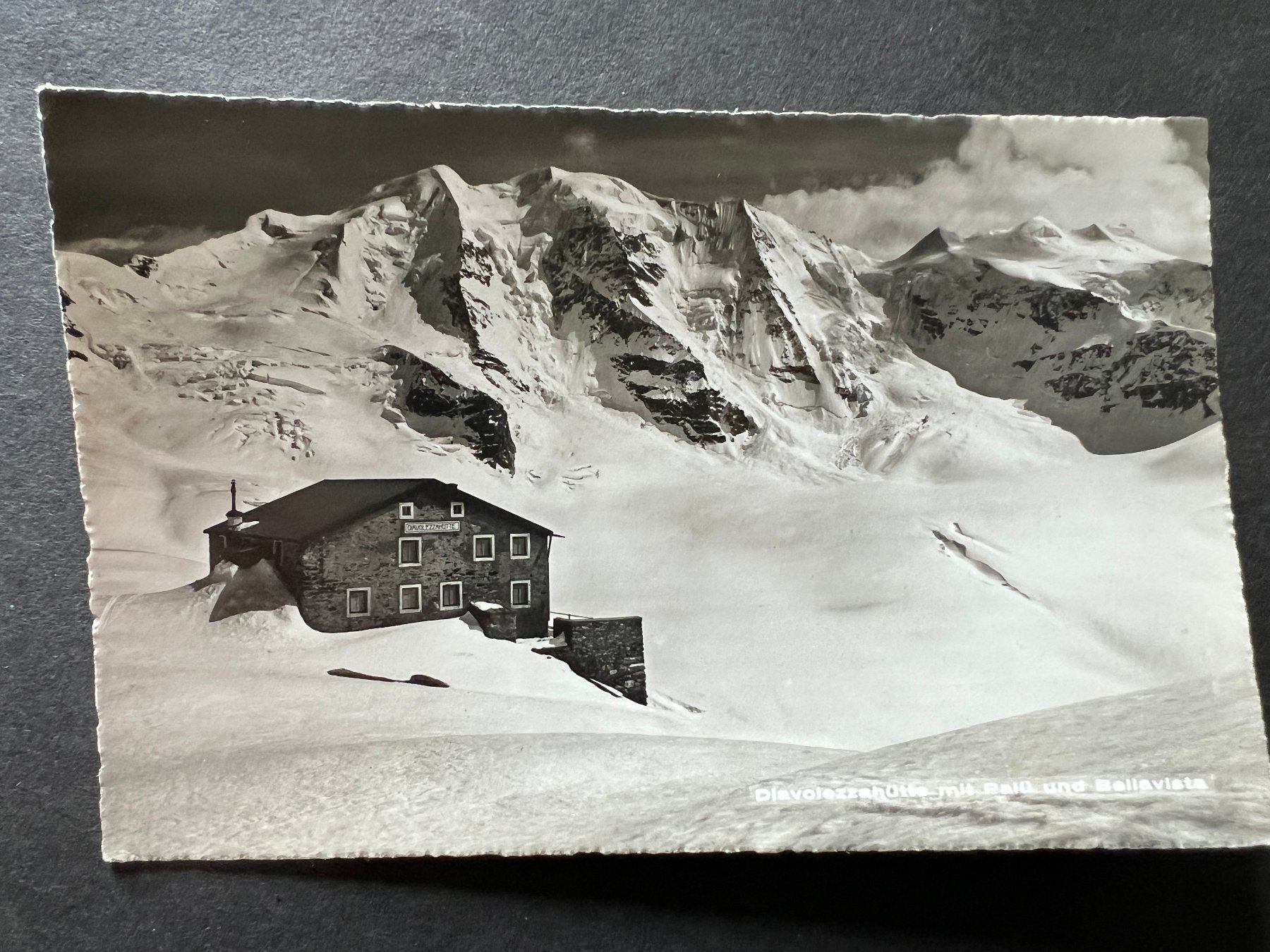 Cartoline postali: Ansichtskarte Diavolezzahütte    1957   (M187) – Usato da Hinwil venduto da Sidi4