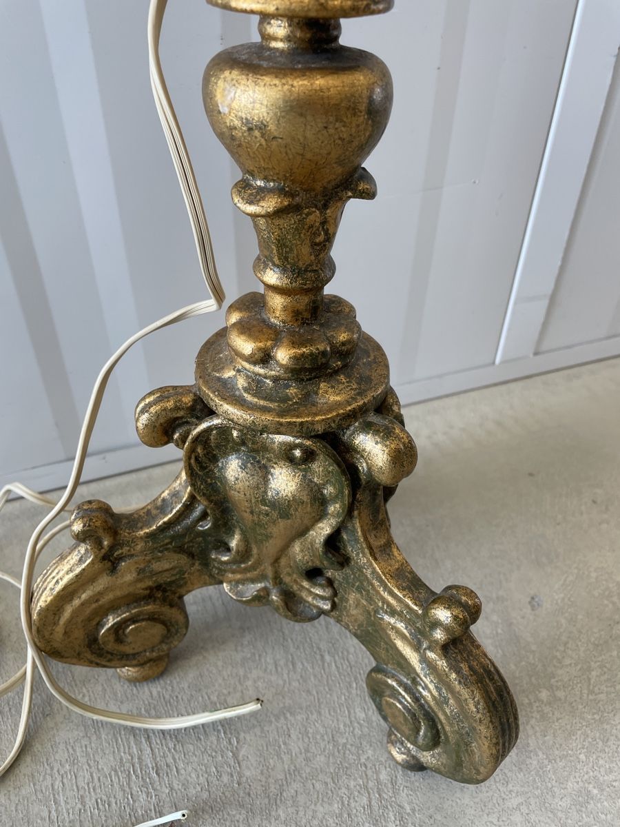 Lampade: Antique gold Baroque candlestick or lamp – Usato da Zürich venduto da MISSYS-WONDERBAG 8