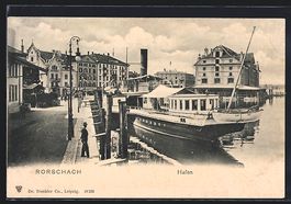 Rorschach, Hafen mit Hotel Hirschen im H