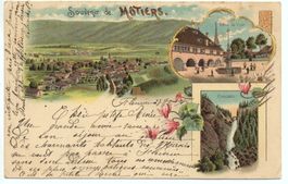 LITHO Souvenir de MÔTIERS - gel. 1898
