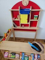 Verchäuferlilade aus Holz mit Zubehör