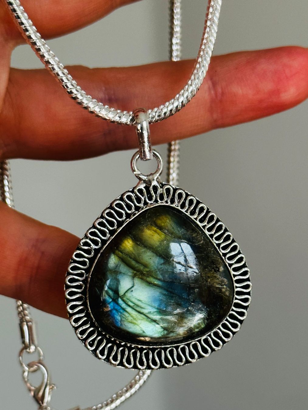 Catenine: Labradorite Gemstone Handmade necklace – Nuovo e nell'imballaggio originale da Genève venduto da AGBERG 5