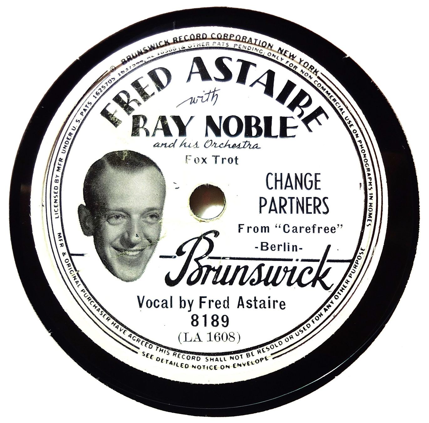 Schallplatten: Fred Astaire, seltene Schellackplatte mit Fotolabel – Gebraucht aus Hemishofen von Phonomandy