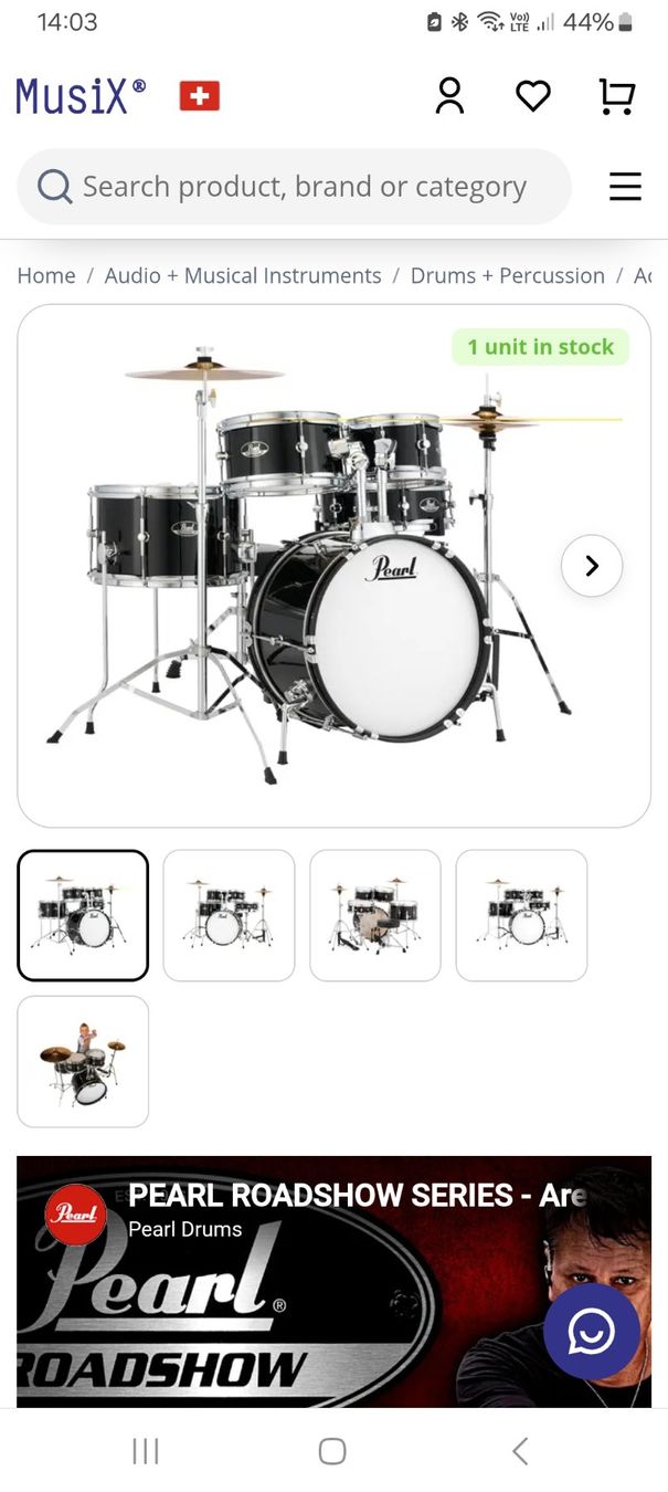 Strumenti musicali: Schlagzeug Pearl Junior – Usato da Magden venduto da Mikapa 1