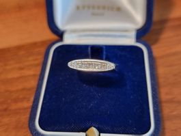 Riviere- Ring Weissgold 5 Diamanten + 2 Brilliante 0.53 ct