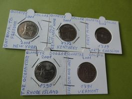 USA 2001, 5 Quarter-Dollars   unzirkuliert