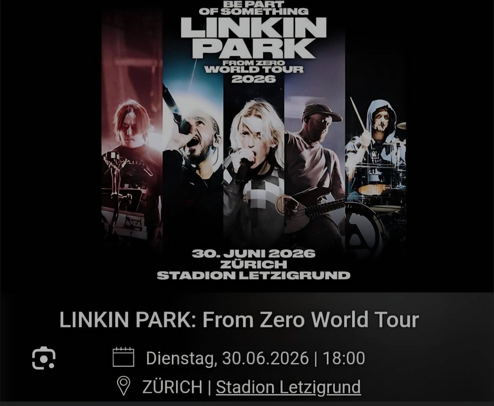 Tickets: 4 Stehplatztickets Linkin Park – Gebraucht aus Boll von nic_d8b2