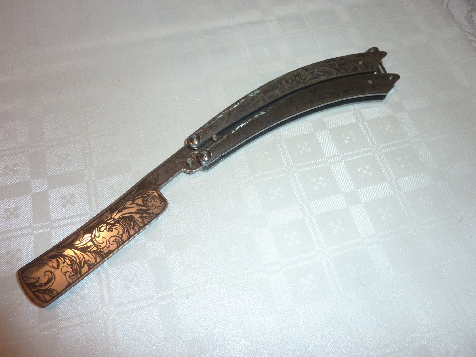 Rasierapparate & Rasierklingen: Spez. Bart Rasiermesser schöne Ziselierung Sackmesser – Neu (gemäss Beschreibung) aus Dietikon von damaszen 1
