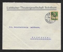 Solothurn illustrierter Brief Theatergesellschaft 28.3.1928
