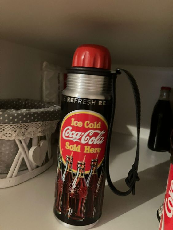 Thermos Vintage Italien Avec étui En Cuir - Borraccia Termica Da Caffè