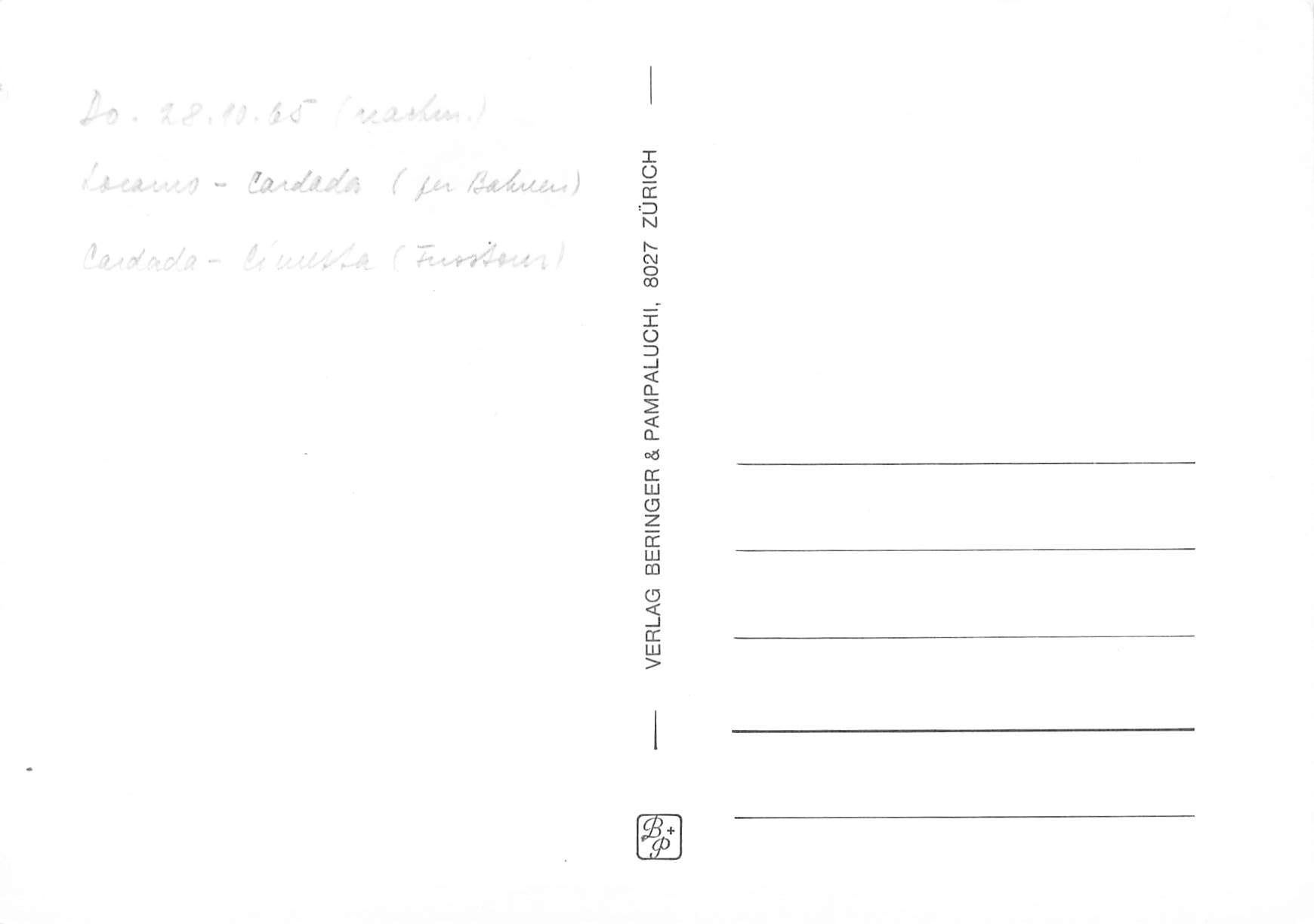 Cartoline postali: Cardada Locarno – Usato da Biasca venduto da Blenio71 1
