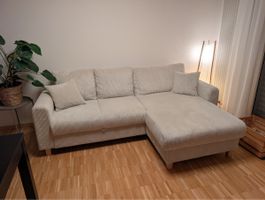 Ecksofa Lille Beige Cord - neuwertig (muss schnell weg)