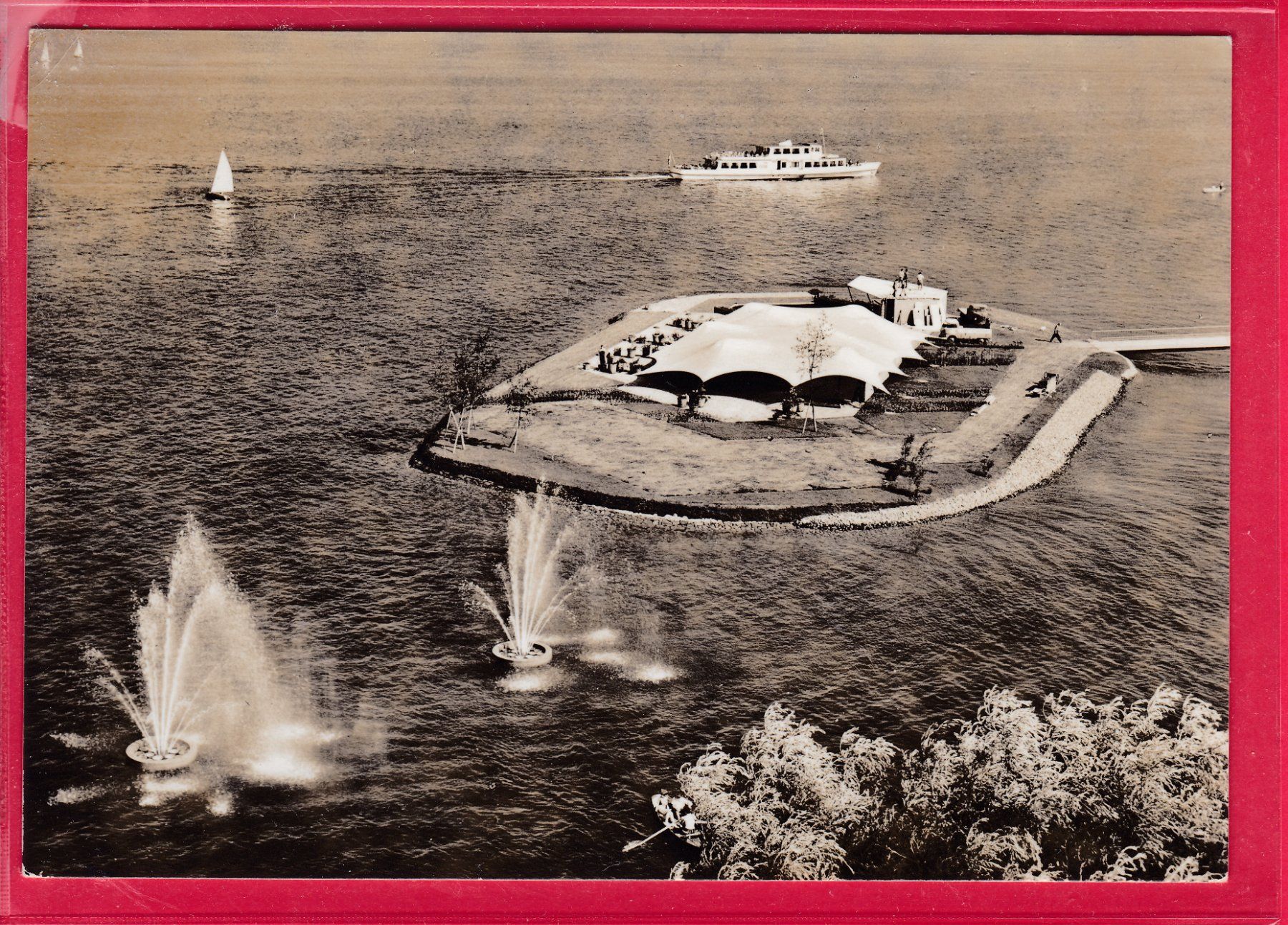 Cartoline postali: ZÜRICH 1958, SAFFA - INSEL MIT TEA-ROOM – Usato da Oberrieden venduto da Gebirgsstelze