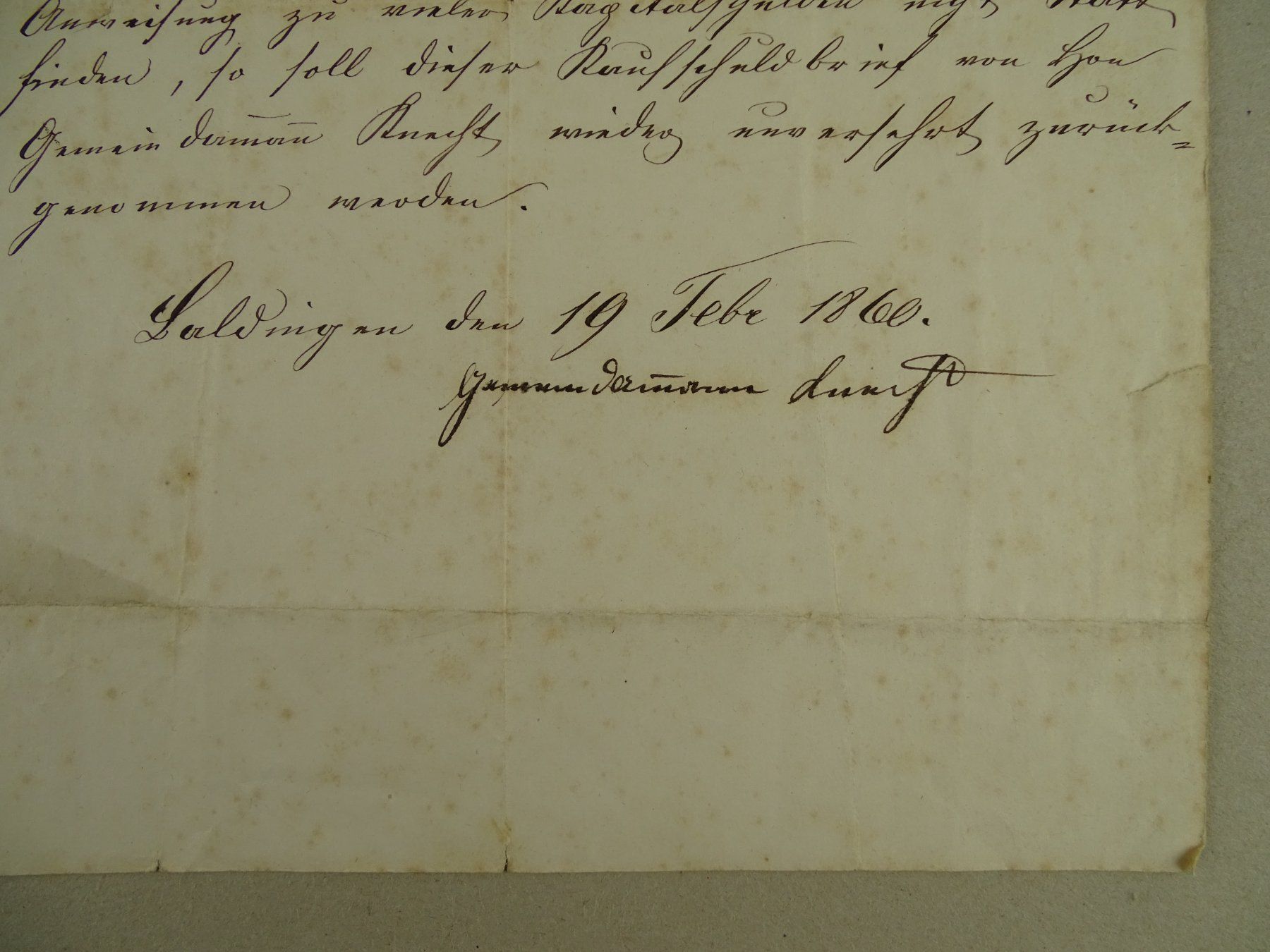 Documenti: STADEL BALDINGEN, DOKUMENT 1860 – Usato da Grüningen venduto da Kartensammler 1