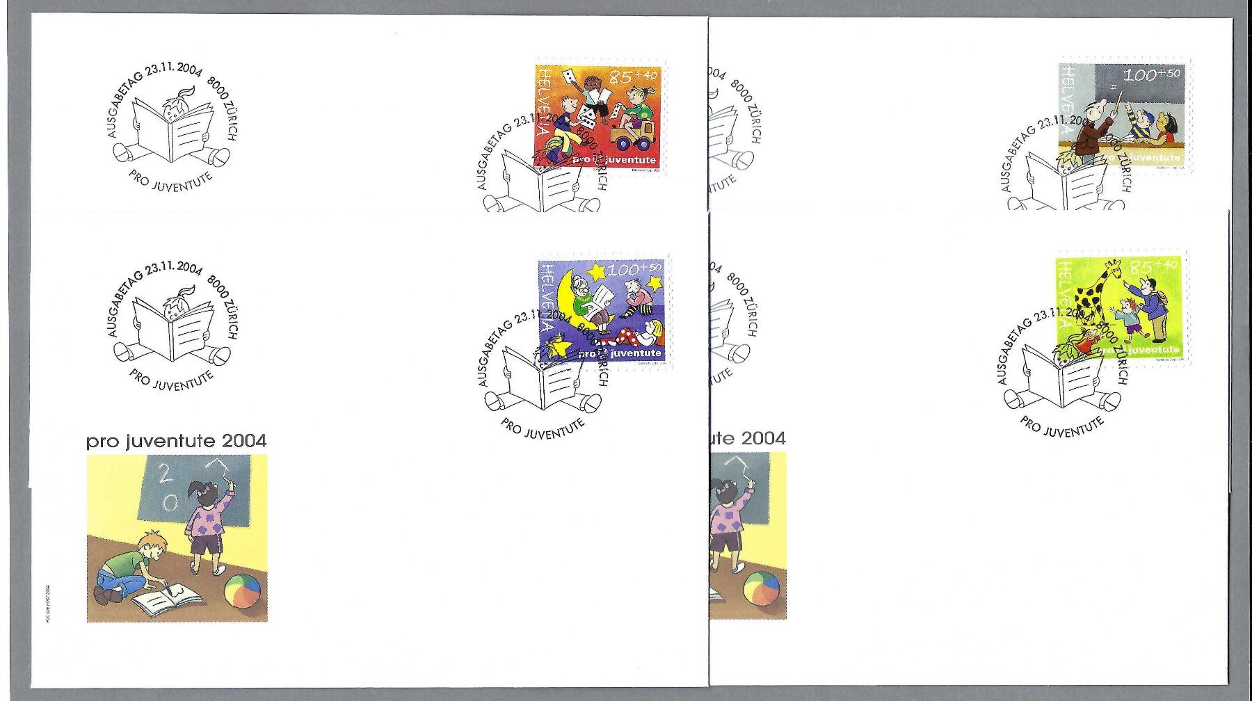 Tutti i francobolli: 2004, PJ, 4 ILLUSTR. FDC EINZELWERTE – Usato da Pura venduto da ulisse1957