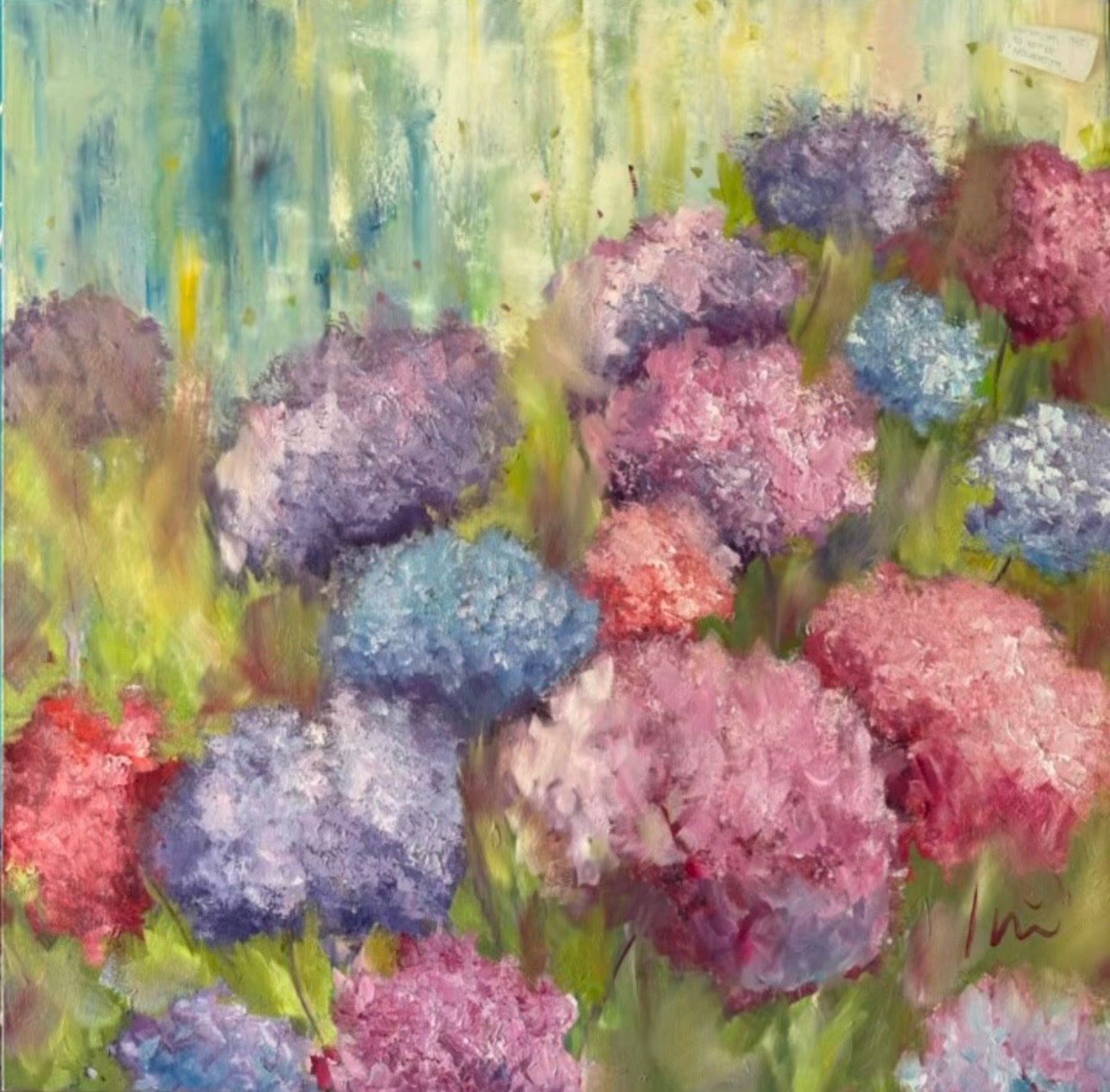 Gemälde: Blumen, Original Kunstwerk, Öl 80x80 – Neu (gemäss Beschreibung) aus St. Gallenkappel von aiva07