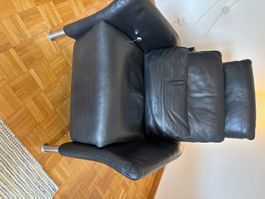 Sessel Leder schwarz verstellbar gebrauchter Zustand