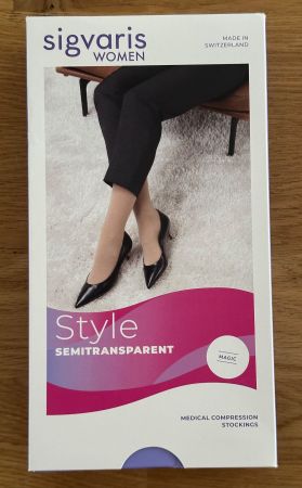Sigvaris Style Schenkelstrümpfe AG CCL 2 Gr. M Plus NEU Grau