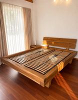 Gratis Lieferung; Balkenbett, Massivholz Eiche Bett 160x200