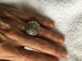 Damen Edelstahlring Pilzförmige Krone Gr.EU 16 1/2=56 , NEU