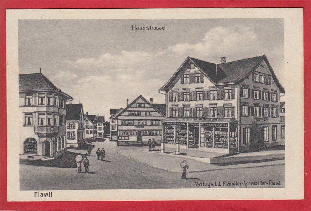 Cartoline postali: FLAWIL HAUPTSTRASSE 1925 – Usato da Grüningen venduto da Kartenlaube