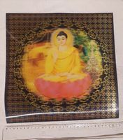 dekorativer Buddha 3D, Kunststoff Folie 31x31cm. Wirkt 3 dim
