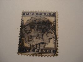 Grossbritannien uralte Marke Five Pence, gestempelt