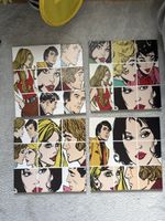 4-teiliges Pop-Art Wandbild / Comic Bilder Set