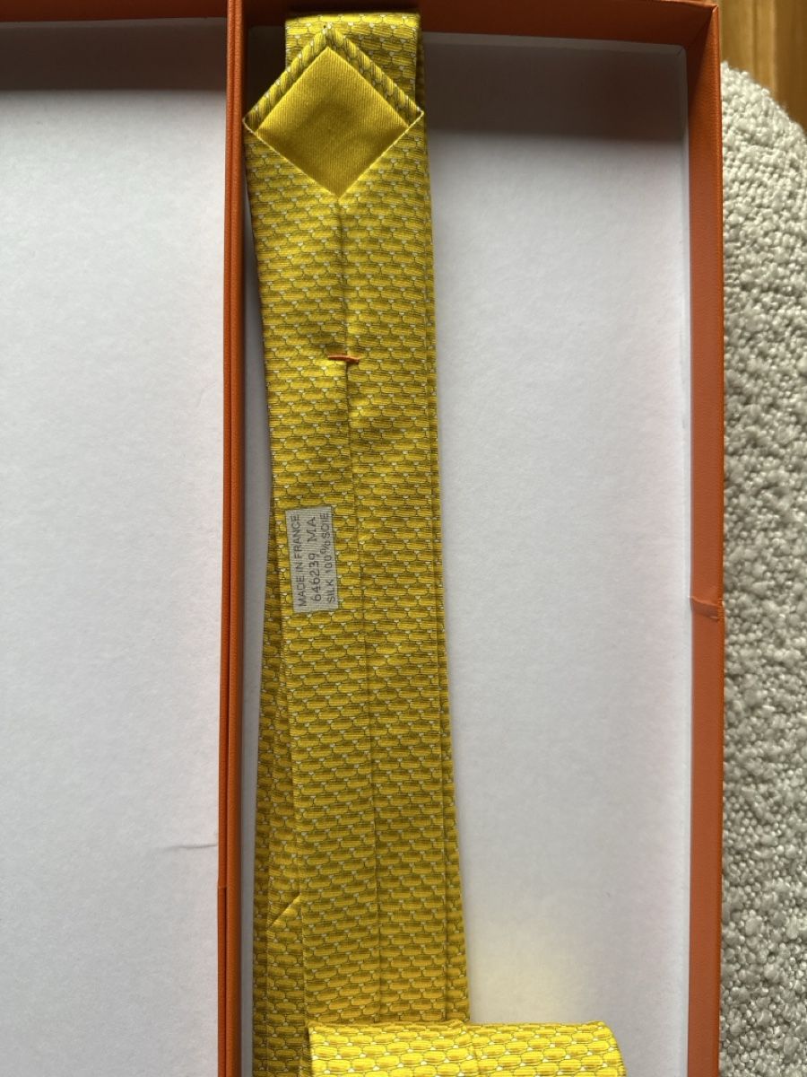 Hermès Cravatte: Brand new Hermes Silk tie - Yellow – Nuovo e nell'imballaggio originale da Pfaffhausen venduto da nad_s69y 3