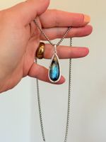 Collier pendentif avec pierre de labradorite 💎