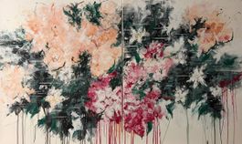 Tableau contemporain « Dialogue floral » - Marius L. Jensen