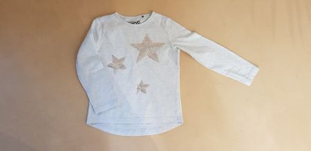 Langarmshirt hellblau mit Sternen Gr. 110