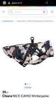 Wie neu: Puppia Hundemantel mit Geschirr, Grösse M (RL 35cm)