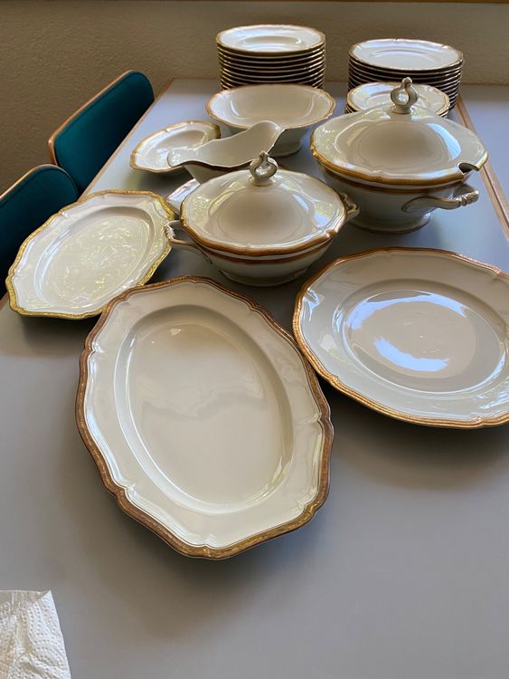Elegantes Rosenthal Geschirr Alt Goldrand Ebenbild