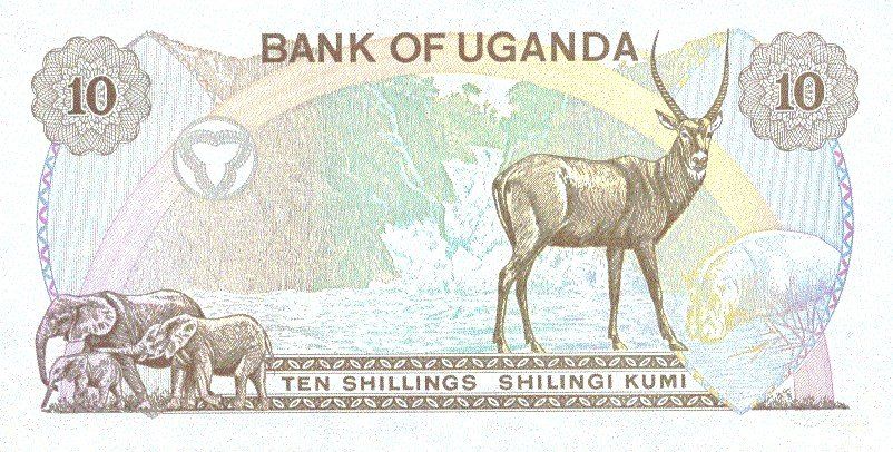 Banconote: Uganda 10 Schilling 1979 P-11b UNC- – Nuovo (secondo la descrizione) da Schliern b. Köniz venduto da pizzitaxi 1