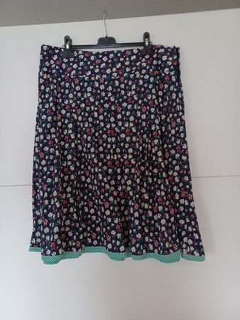 Sommerrock Gr 42/44, blau mit Blumenmuster, Baumwolle