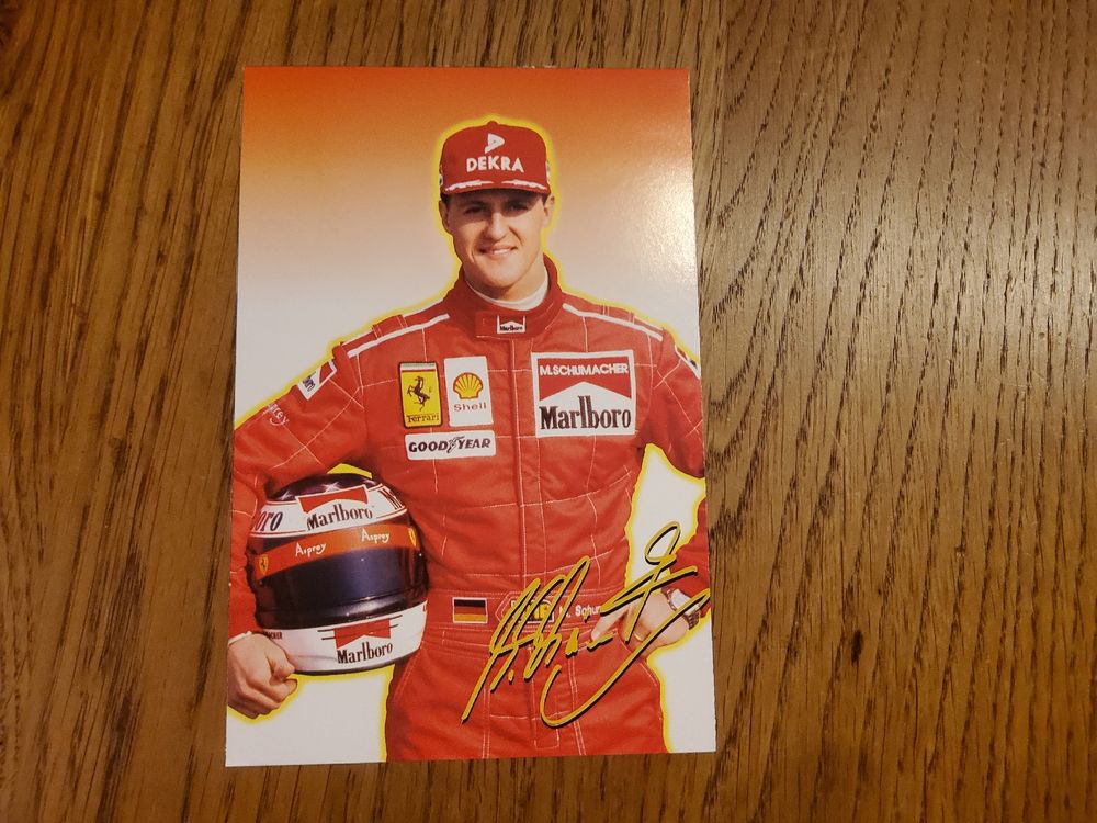 Ancienne Carte Autographe Michael Schumacher – Rare Et Authentique