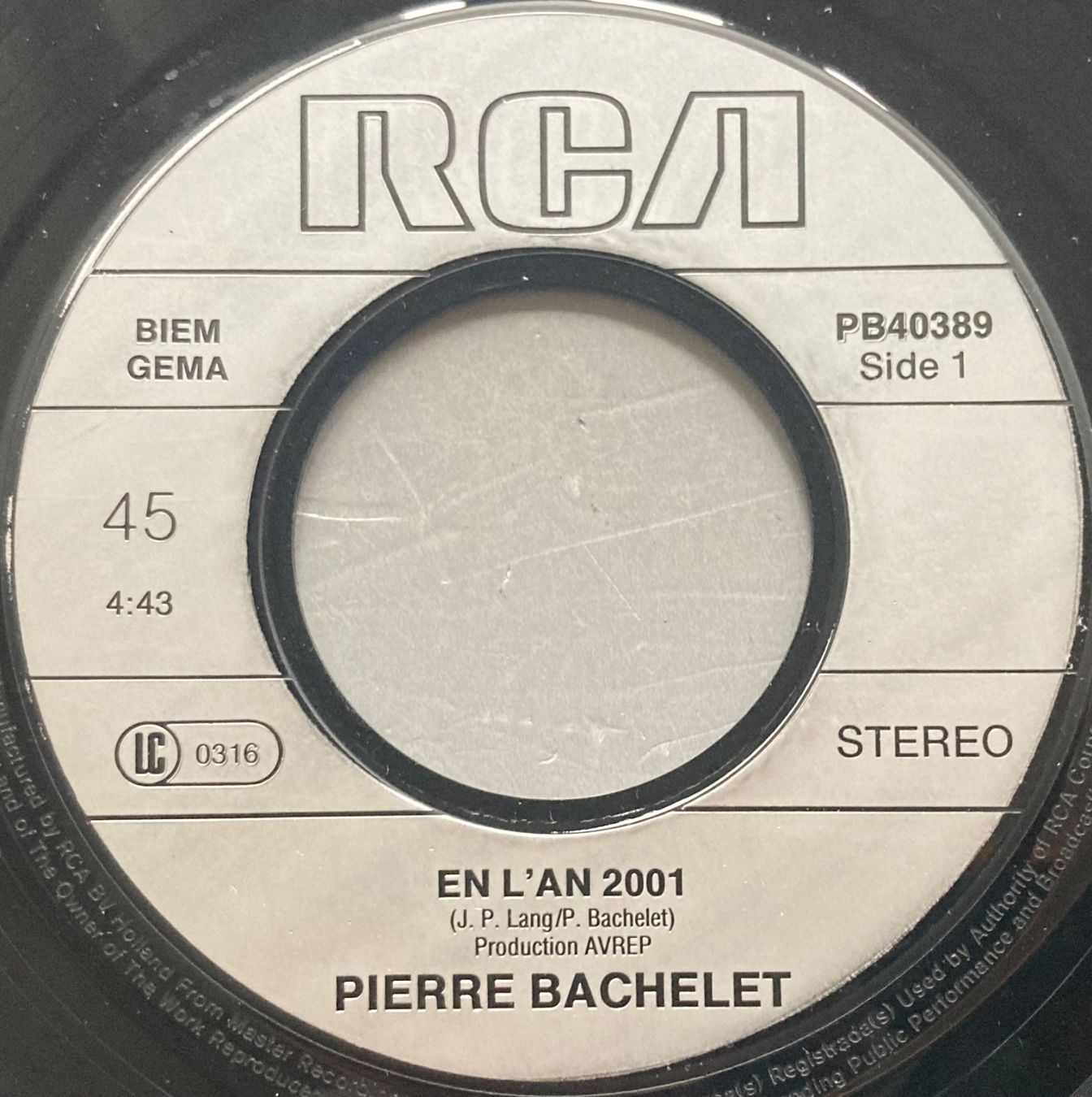 Schallplatten: PIERRE BACHELET - EN L'AN 2001 – Gebraucht aus Poliez-Pittet von Newtown-Records 2