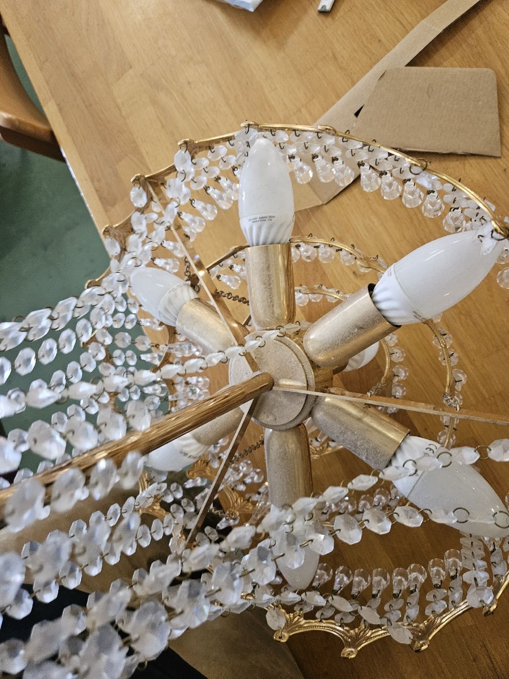 Lampadari & plafoniere: Vintage Kronleuchter aus Messing event. Swarovski  – Usato da Pratteln venduto da Cartonsducoeur_bl 8
