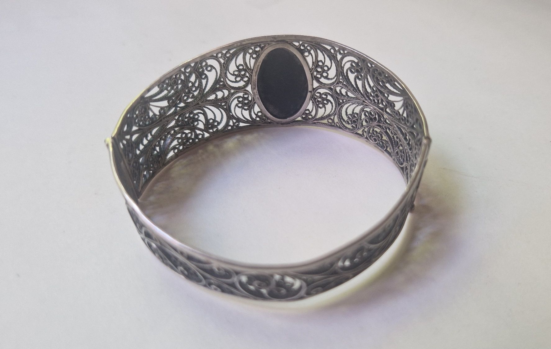 Bracciali & Braccialetti: Armreif Silber Malachit Grösse  6x6,5 cm – Usato da Seengen venduto da Seestern77 7