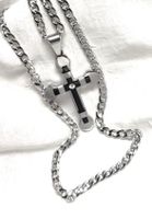 Kette + Kreuzanhänger, Kreuzhalskette, Unisex.