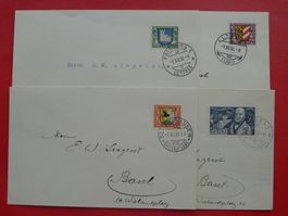 1930, J53-J56 auf vier erstklassigen FDC-Briefen K: 1'500.-+