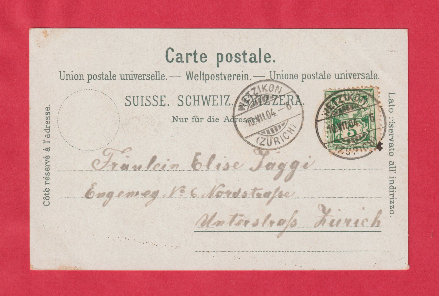 Cartoline postali: Wetzikon (ZH) Farb-Litho 4-Bild Bleuler – Usato da Zürich venduto da Gill46 1