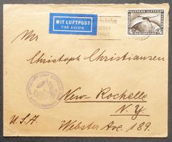 1929: 1. Zeppelin-Amerikafahrt, Marke mit defekter Ecke