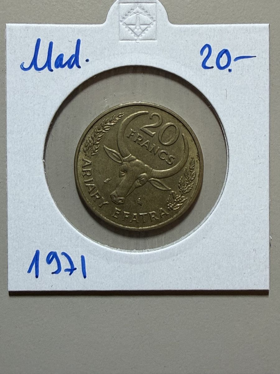 Tutti le monete: Madagascar - 20 ariary - 1971 – Usato da Payerne venduto da Mike1682